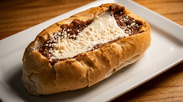 Pan con Frijol y Crema.